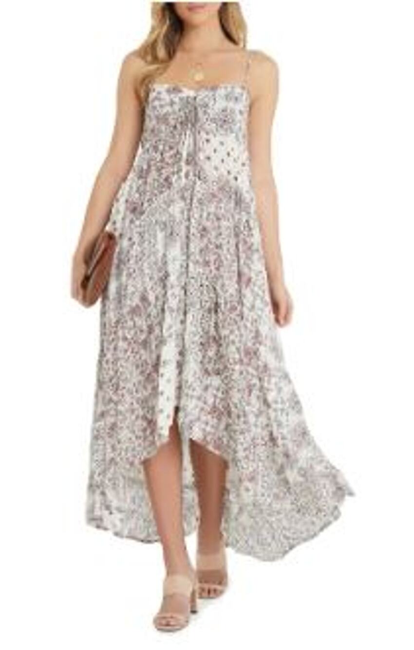 VICI Patchwork Print Boho Sundress In Coral Multi Size XS NWT